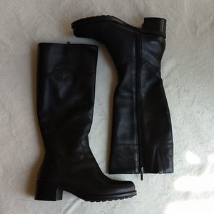 Andre Assous black leather tall boots size 9